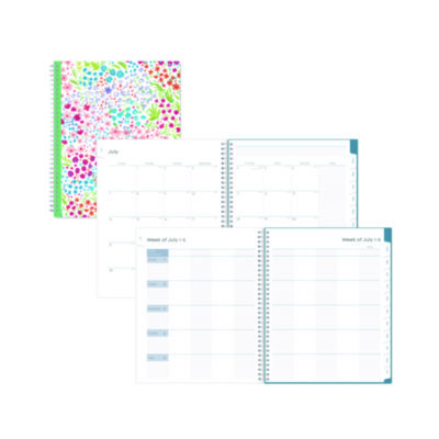 Ditsy Dapple Light CYO Cover Weekly/Monthly Lesson Planner, 2024-2025, Nine Classes, Multicolor Cover, (144) 11 x 8.5 Pages